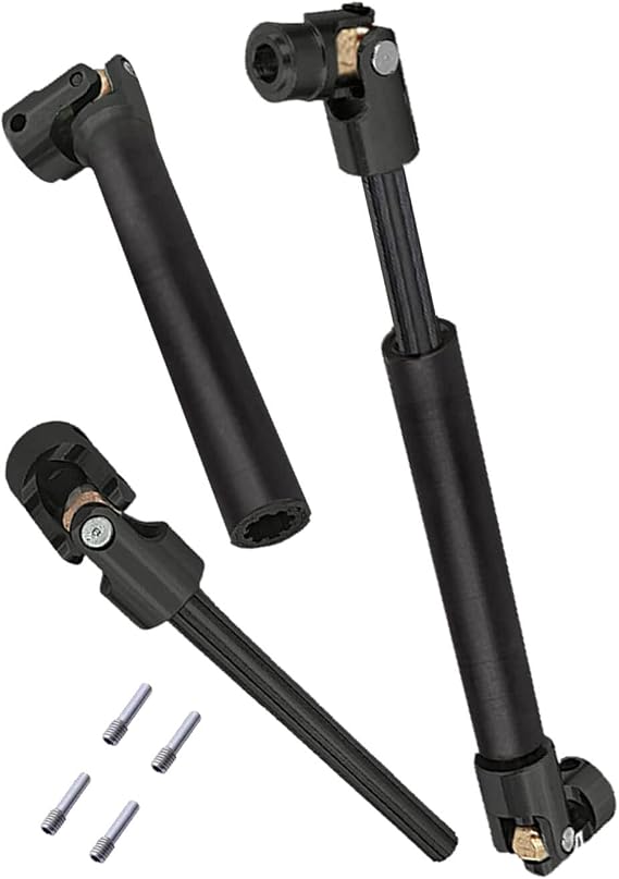 RC Drive Shaft Universal Upgrades for 1/10 SCX10 II Red cat D90 Gen7/Pro RC 4WD GEN8 SCX10 2, Rcarmumb 2pcs RC Crawler Driveshaft,Harden Steel #45 Part Hop-Ups (94-125MM & 116-170MM) Black