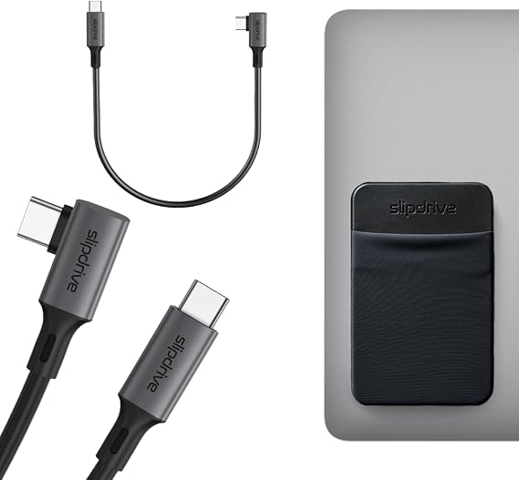 Slipdrive SSD + Short USB C to USB C 3.2 Gen 2 Bundle (Black)