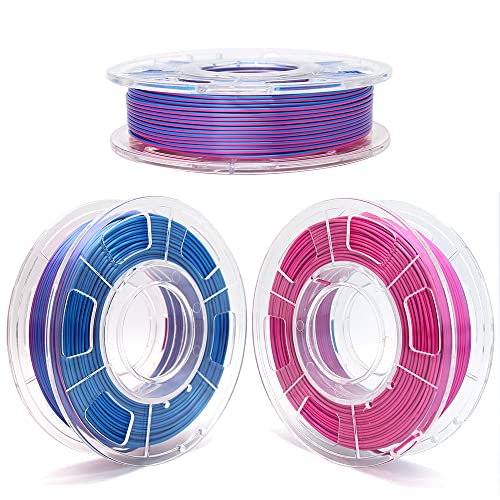 3D Printing Filament 1.75mm Two-Color PLA 3D Printer Filament, Dimensional Accuracy - 0.03mm, 2.2 lb Spool Silk Blue - Silk Rose