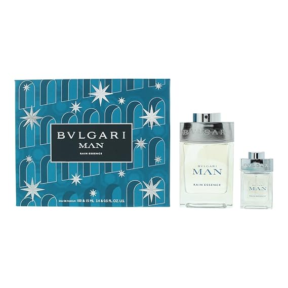 Bvlgari Man Rain Essence by Bvlgari for Men - 2 Pc Gift Set 3.3oz EDP Spray, 0.5oz EDP Spray
