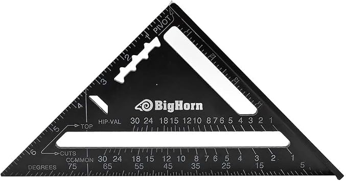 Big Horn 19578 Rafter Angle Square, 7 Inch, Aluminum
