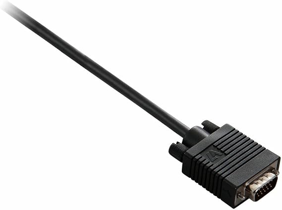 V7 Standard VGA Video Cable 6ft (M/M) for Connecting VGA equipped PC or Laptop to Monitor, TV or Projector (V7N2VGA-06F-BLK) - Black