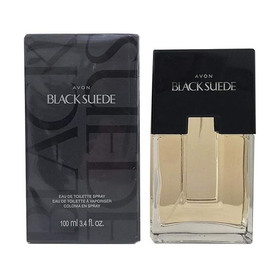 AVON Black Suede Eau de Toilette Cologne for Men - Classic Leather Woody Mens Cologne Spray with Bergamot Oakmoss - Long Lasting Black Cologne for Men- Gift for Him - 3.4 fl oz