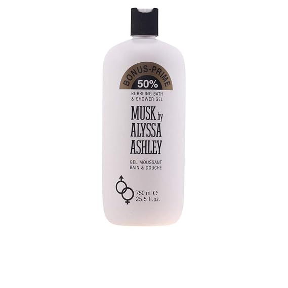 Alyssa Ashley Musk Bubbling Bath and Shower Gel - Shower Gel Body Wash for Women - Mens Body Wash - Infused with Jasmine and Iris - 25.5 oz