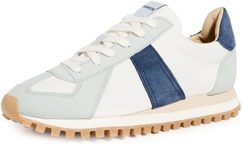 Novesta Women's GAT Trail Sneakers, White/Navy, 14 Medium US