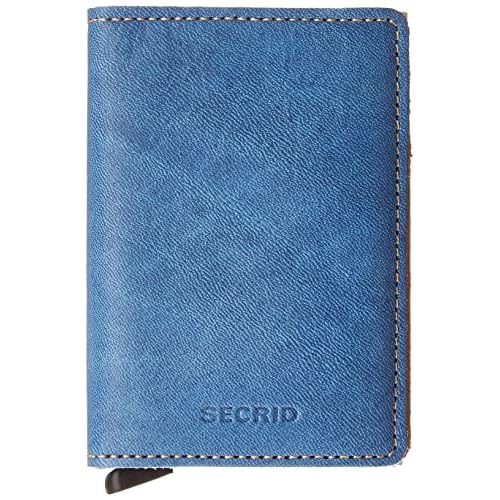 SECRID Miniwallet Indigo Denim Mens Cardholder RFID Wallet Indigo 3 Silver
