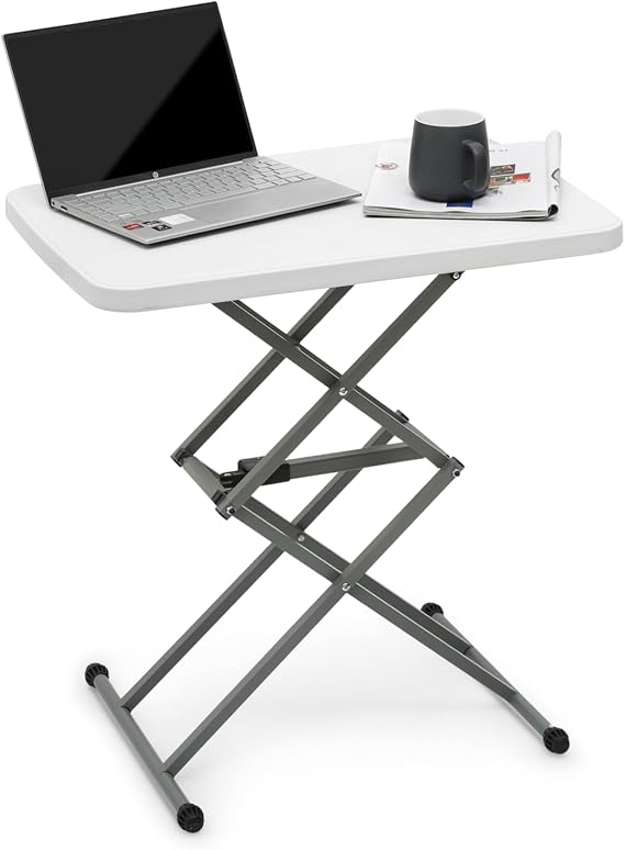 Athena Collection Folding TV Tray Table Couch Table with 5 Height Adjustable, Portable Small Folding Table Dinner Tray Laptop Table for Living Room Small Space for Eating on Bed Sofa Couch