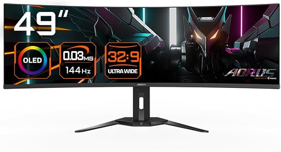 Gigabyte MonİtÖr 49" Oled Kavİslİ Aorus Co49dq Oled/0.03ms/144hz/dqhd