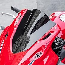 Motorcycle Windshield Deflector Double Bubble Windscreen Compatible with CBR500R CBR400R 2019-2024, Flyscreen Front Wind Shield Screen Visor, Black