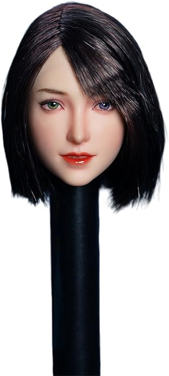 1/6 Scale Female Head Sculpt, Asian Girl Pale Skin Head Carved for 12inch Phicen TBLeague Action Figure Body Collection (A)