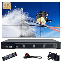 ICUIXIAN 3x3 Video Wall Controller 4K60Hz HDMI2.0HDCP2.2 Video Wall Processor 18 Modes, 180Rotation, Edge Blending, 3.5mm Audio Out Video Wall Controller 3x3,2x3,3x2,2x4,4x2 tv wall Controller