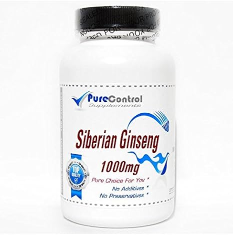 Siberian Ginseng 1000mg // 200 Capsules // Pure // by PureControl Supplements