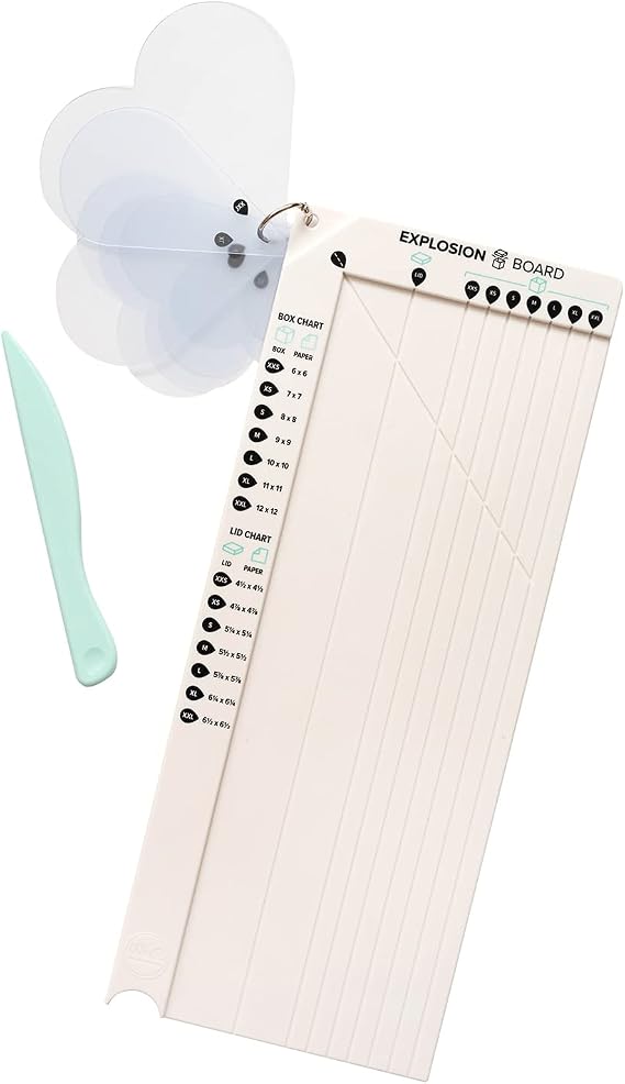 We R Memory Keepers Explosion Board, Make DIY Custom Explosion Boxes, for Memory Keeping, Gift Giving, with Guides, Measurements, and Templates, Crafting, Scrapbooking, Journaling, and More
