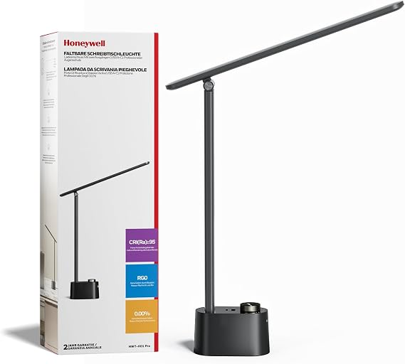 Honeywell H01 Pro LED Desk Lamp, Foldable Desk Light Eye-Caring