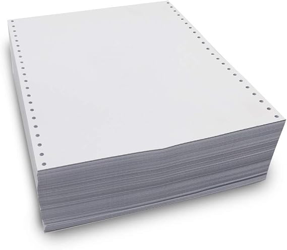 FirstZi 1 Part Continuous Computer Paper for Dot Matrix Printers - 9.5"x11", 10 boxes