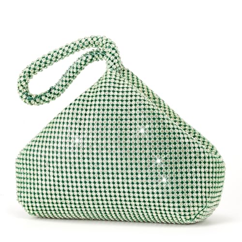 Rhinestone Clutch Purses Evening Handbags for Womens Vintage Elegant Triangle Purse for 1920s Party Wedding