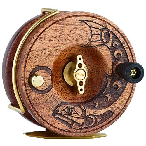 PEETZ Fly Reel, 3.5-Inch Classic Action | Handcrafted | Mahogany Wood & Brass | Nottingham Style