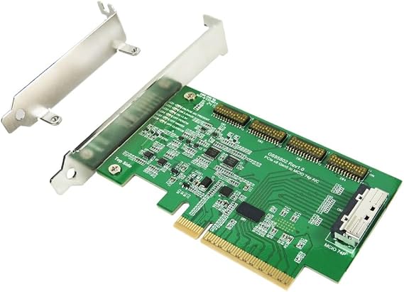 Micro SATA Cables PCIe x8 with GEN5 and ReDriver to MICO 74P AIC PCIe 5.0