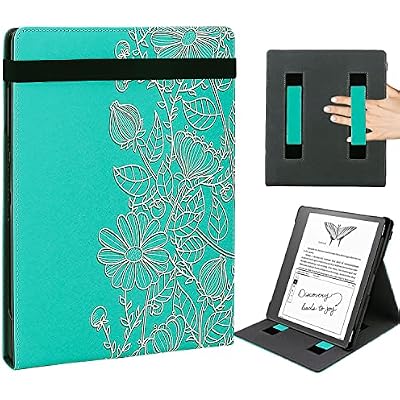 WALNEW Flip Case for 10.2-inch Kindle Scribe 2024/2022 Released, Two Hand Straps and Vertical Multi-Viewing Stand Cover with Auto Wake/Sleep for 10.2 Amazon Kindle Scribe E-Reader (Mandala)