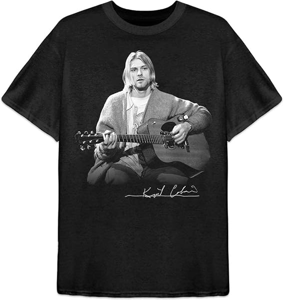 Nirvana Men's Guitar Live Photo T-Shirt Black