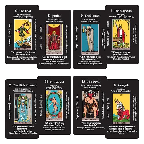 CRAFTERIAN Learning Tarot, Tarot Cards for Beginners with Meanings on Them, Keywords