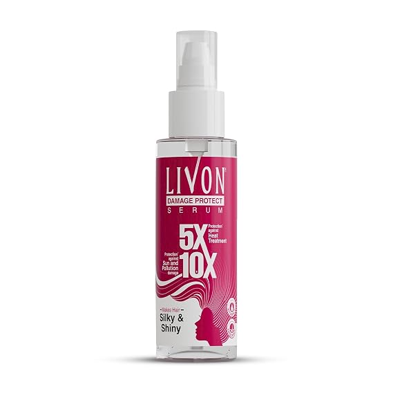 Livon Hair Serum for Men & Women | Frizz-free, stronger and shinier hair | Sulphate & Paraben free| For All Hair Types | Damage protect | Vitamin E |3.3 Fl. Oz