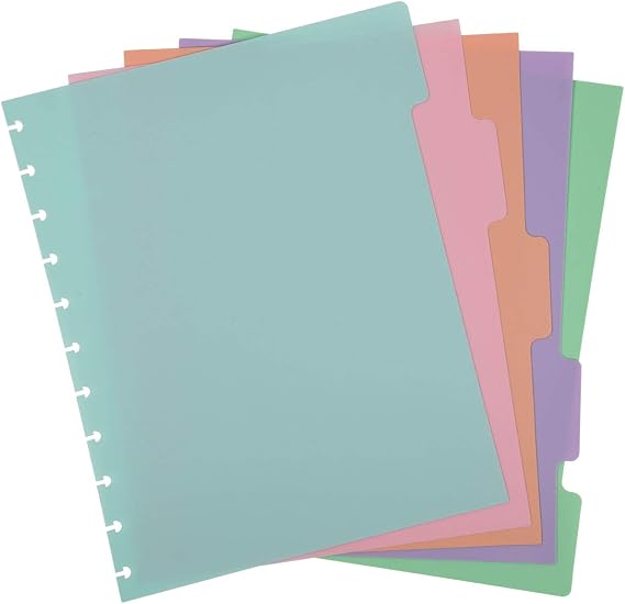 Talia Discbound Notebook - Dividers (Letter Size, 5Tab Pastel)