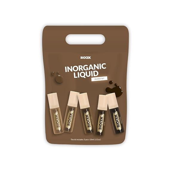 Inorganic Liquid Brow Pigment Kit for Permanent Makeup - Made in Italy - Set 5 Squeeze Bottle - Mimosa, Moscow Mule, Martini, Sex on The Beach, Cosmopolitan Color (5 Count, 0.50 Fl.Oz. (15 ml) Each)