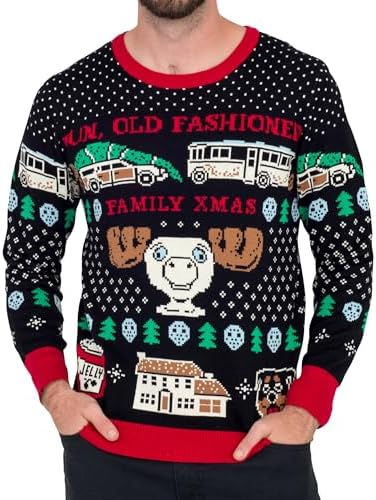 Ripple Junction Christmas Vacation Fun Old Fashioned Xmas Knitted Ugly Christmas Sweater