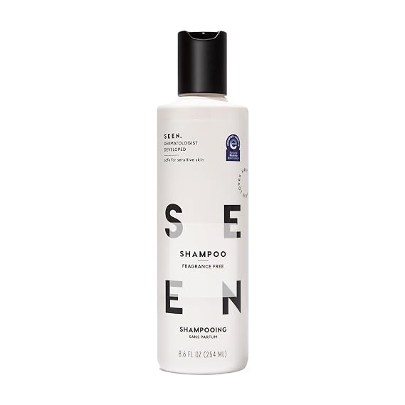 SEEN Shampoo, Fragrance Free - Non-Comedogenic Hair Shampoo- Dermatologist-Developed - Safe for Sensitive, Eczema & Acne Prone Skin
