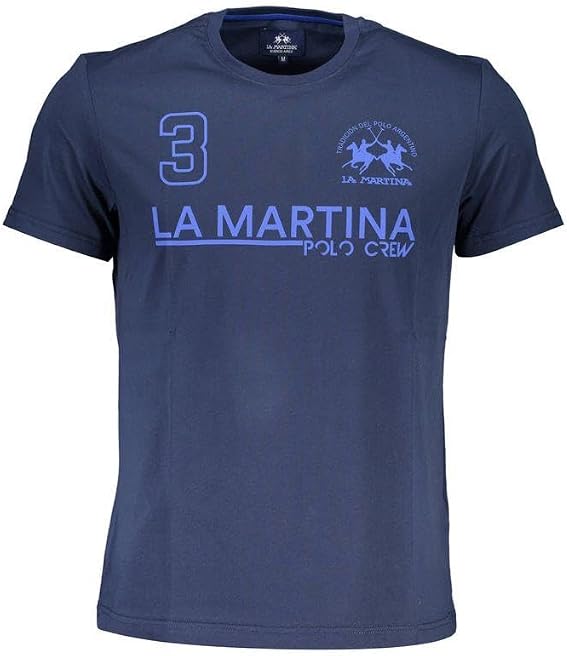 La Martina Blue Cotton Men Men's T-Shirt
