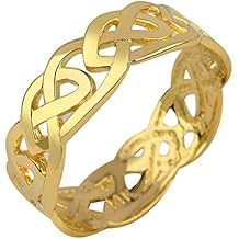 Solid Gold Celtic Wedding Band Trinity Knot Eternity Ring (14k) (9)