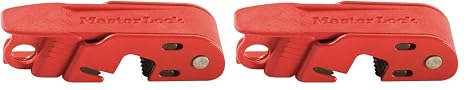 Master Lock Red Electrical Box Circuit Breaker Lockout, Tagout Breaker Box Lock for Standard Single and Double Toggles, 493B, 24 Amps (Pack of 2)