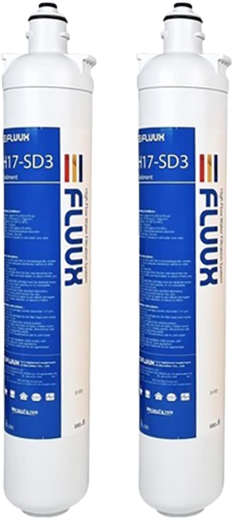 FLUUX H17-SD3,Sediment,Under Sink Water Filter 21K Gallons ,2Pack