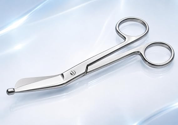 Lister Bandage Scissors, 5.5-Inch Stainless Steel, Angled Blunt Tip