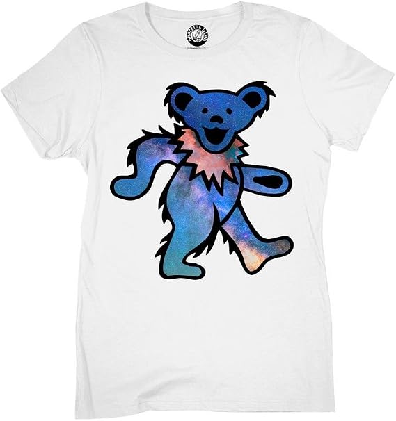 Ripple Junction Grateful Dead Women's Short Sleeve T-Shirt Dancing Bear Space Junior Fit Crew Neck Officially Licensed