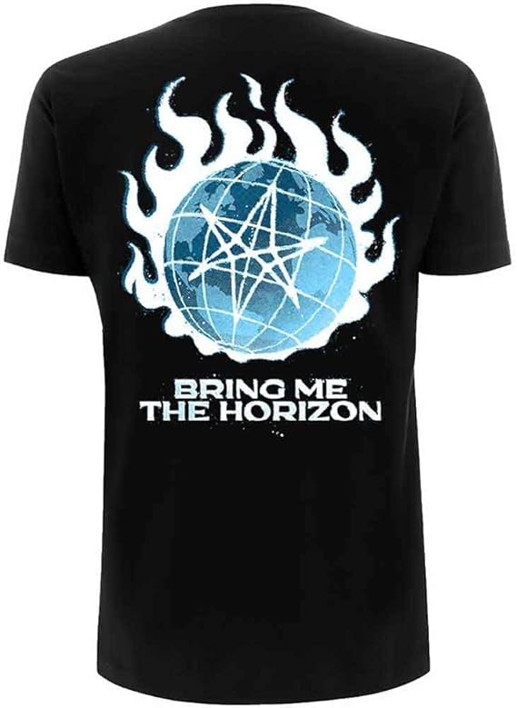 Bring Me The Horizon T Shirt Globe Band Logo Official Mens Black