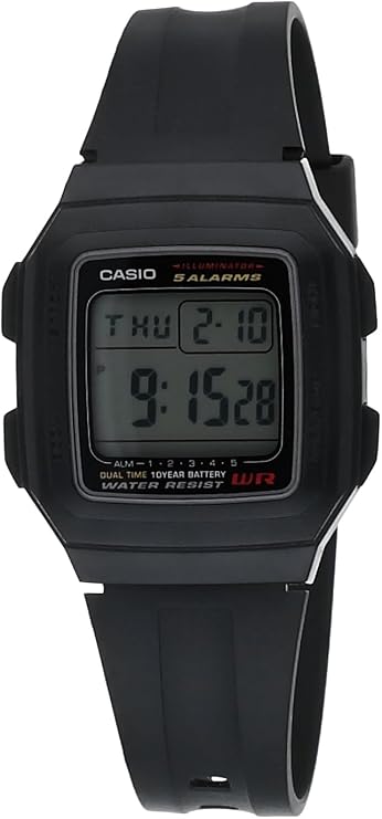Casio F-201WA-1ADF Wristwatch, Black, Standard