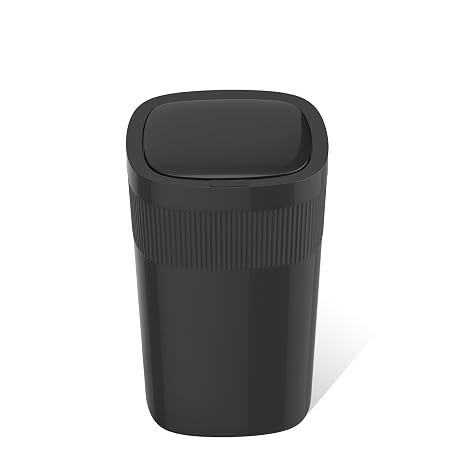 Ninestars Touch Tap & Motion Sensor Trash Can for Kitchen and Bedroom, 13 Gal 50L High-Grade ABS Body (Rectangular, Black)