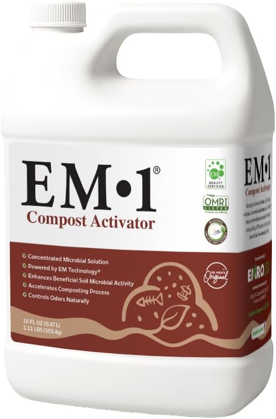 EM1 Compost Activator Microbial Inoculant for Composting Reduces Odors & Accelerates Decomposition 16 oz Concentrate