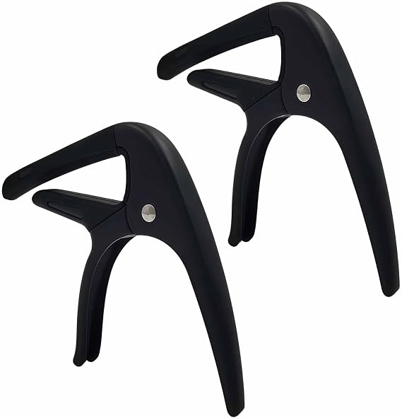 Nalu Guitar Capo for Acoustic Guitars, Electric Guitars, Ukuleles(Black 2 Pack)