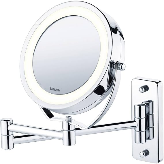 Beurer Bs 59 Illuminated Makeup Mirror, 5 Layers Magnification, Bright Led Light