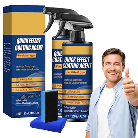 Nano Quick Coat Restores - Advanced Nano Car Coating Spray&Quick Effect Coating Agent for Car - 3-in-1 Ceramic Paint Restoration,High Gloss Shine & Hydrophobic Protection (2pc)