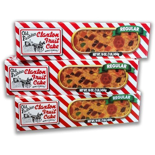 Claxton Fruit Cake 3-Lb. Regular Recipe | Old Fashioned Holiday Fruitcake Packed in Signature Claxton Individual Gift Cartons | A Traditional Holiday Favorite 3 Pack