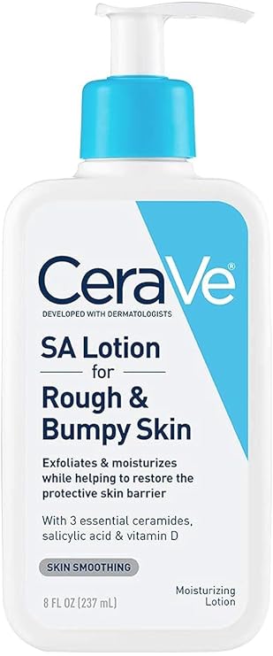 CeraVe Salicylic Acid Lotion, Body Lotion for Rough & Bumpy Skin, 8oz | Skin Care, Smooths Rough Skin with Vitamin D, Hyaluronic Acid and Lactic Acid In A Fragrance Free, Allergy Tested Formula