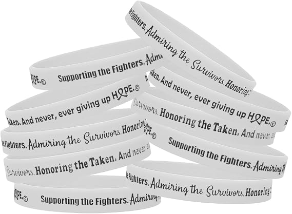 Fight Like a Girl Supporting the Fighters, Admiring the Survivors, Honoring the Taken Silicone Wristband (10 Pack)