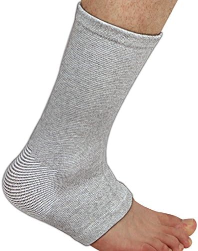 Plantar Fasciitis Compression Ankle Sleeves for Men Women Foot Heel Arch Support Socks Reduce Ankle Swelling Pain Relief Brace. (S.) Light Gray - 1 Pair (Ankle Sleeve), Large/X-Large)
