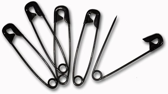 Black Safety PINS, 2" (5-Pack)