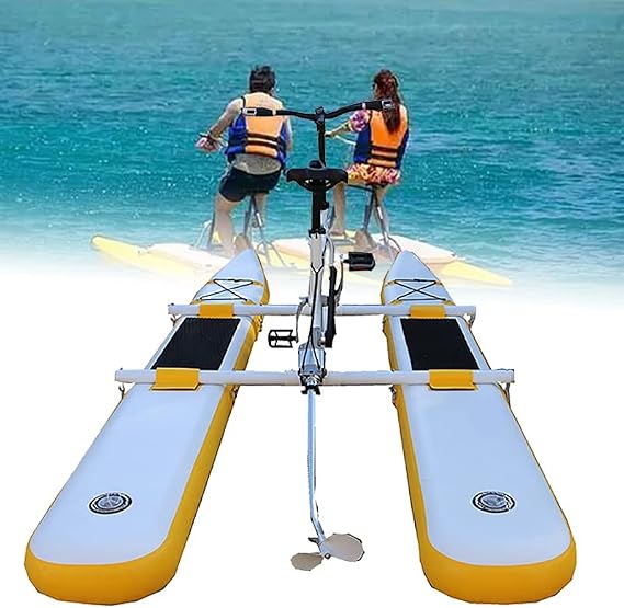 Water Bikes, Sea Pedal Bicycle Boat, Inflatable Kayak Bikeboat for Lake, Water Sports Touring Kayaks, Cardio Cycle Inflatable Kayak Camping Men Gifts