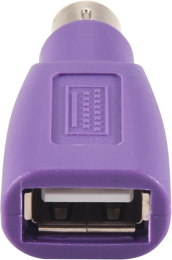 PS2 to USB Connector, Computer Mouse and Keyboard Mini Adapter, Mouse and Keyboard Converter, Purple, 411925
